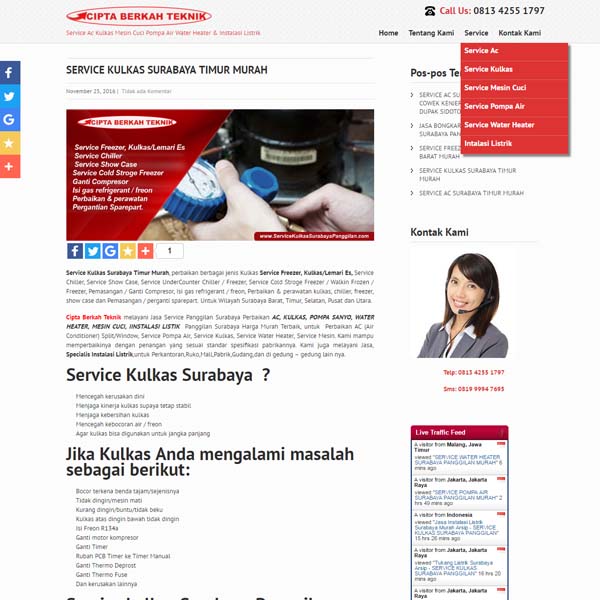 WEBSITE SERVICE KULKAS PANGGILAN SURABAYA